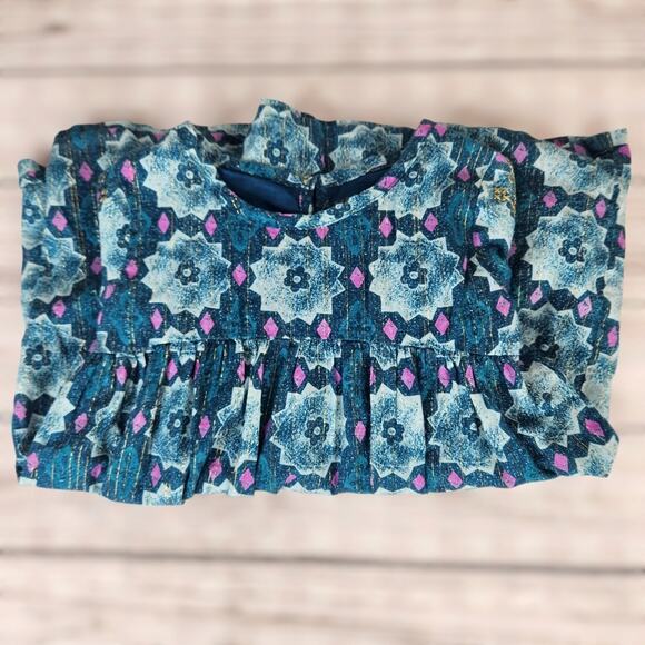 Genuine Kids Long Sleeve Dress With Gold Embroidery Size 4T Fall Casual - Picture 2 of 9